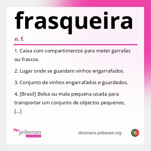 Significado de frasqueira