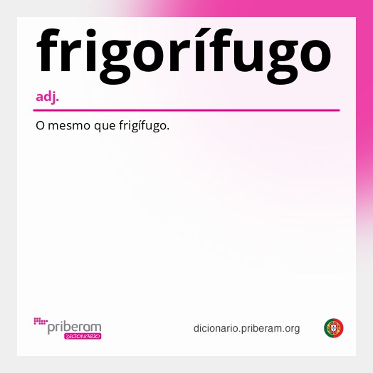 Significado de frigorífugo