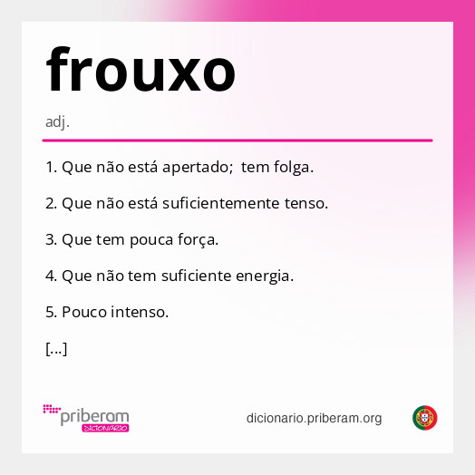Significado de frouxo