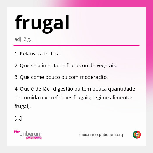 Significado de frugal