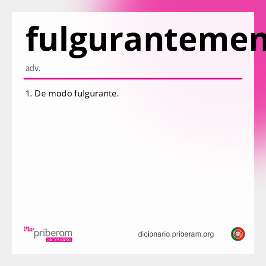 Significado de fulgurantemente