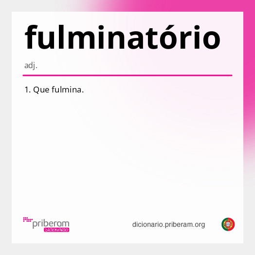 Significado de fulminatório