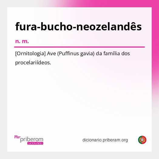 Significado de fura-bucho-neozelandês
