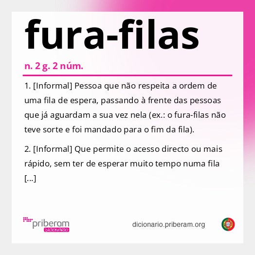 Significado de fura-filas