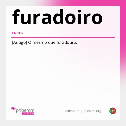 Significado de furadoiro