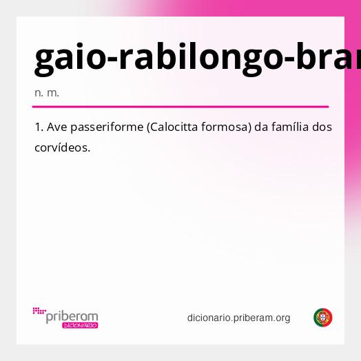 Significado de gaio-rabilongo-branco