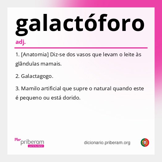 Significado de galactóforo