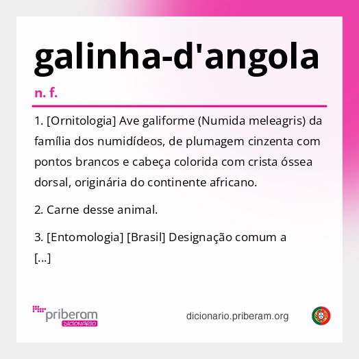 Significado de galinha-d'angola