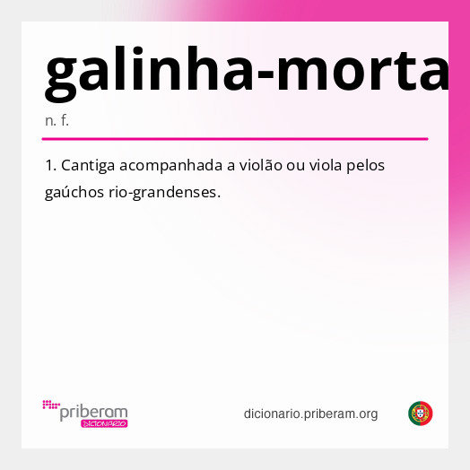 Significado de galinha-morta