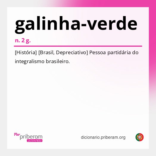Significado de galinha-verde