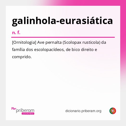 Significado de galinhola-eurasiática