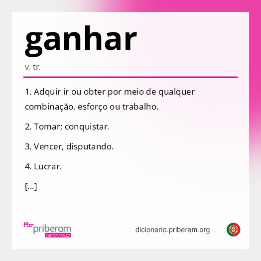 Significado de ganhar