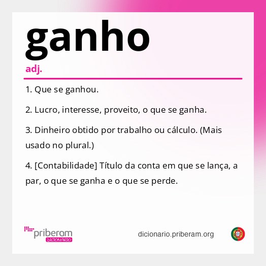 Significado de ganho