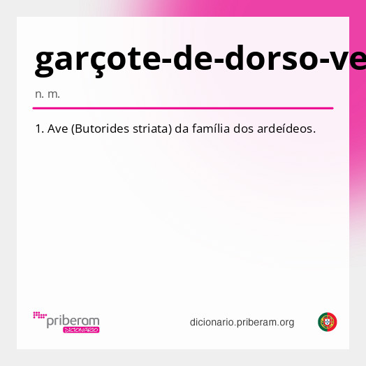 Significado de garçote-de-dorso-verde