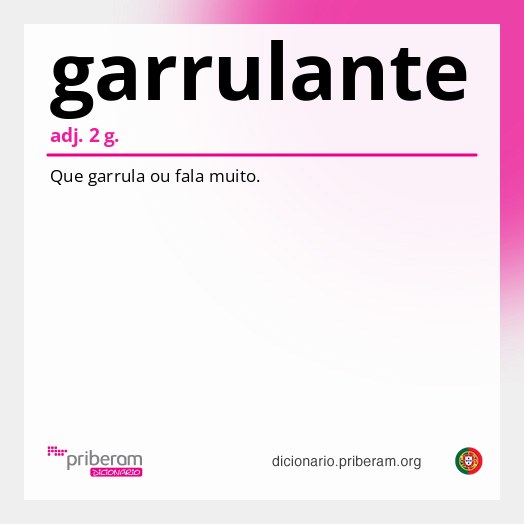 Significado de garrulante