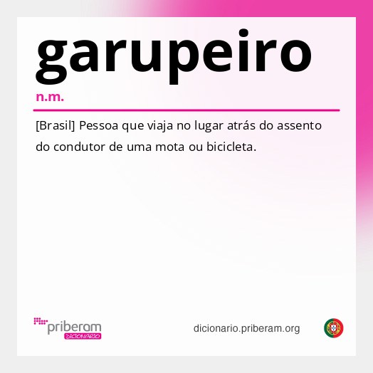 Significado de garupeiro