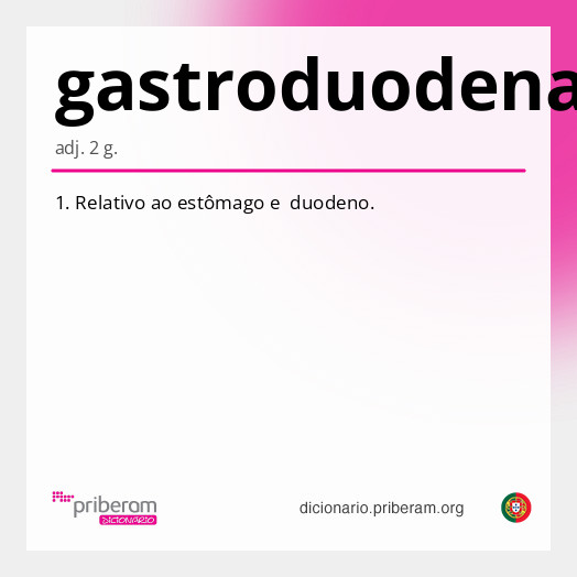Significado de gastroduodenal