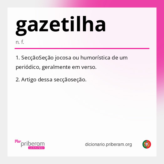 Significado de gazetilha