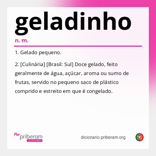 Significado de geladinho