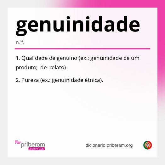 Significado de genuinidade