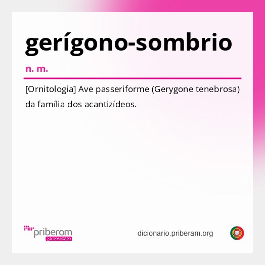 Significado de gerígono-sombrio