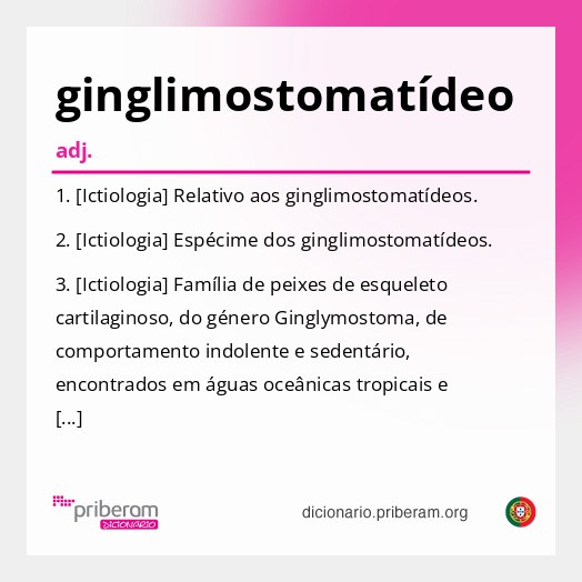 Significado de ginglimostomatídeo
