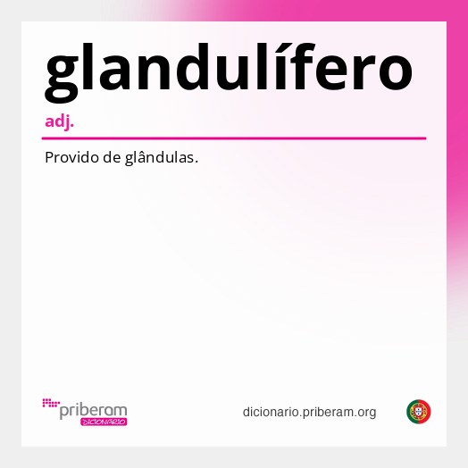 Significado de glandulífero