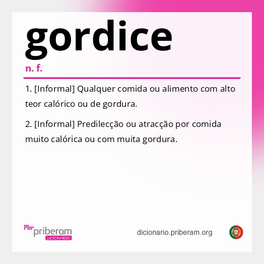 Significado de gordice