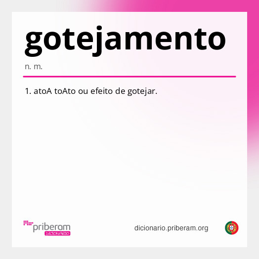 Significado de gotejamento