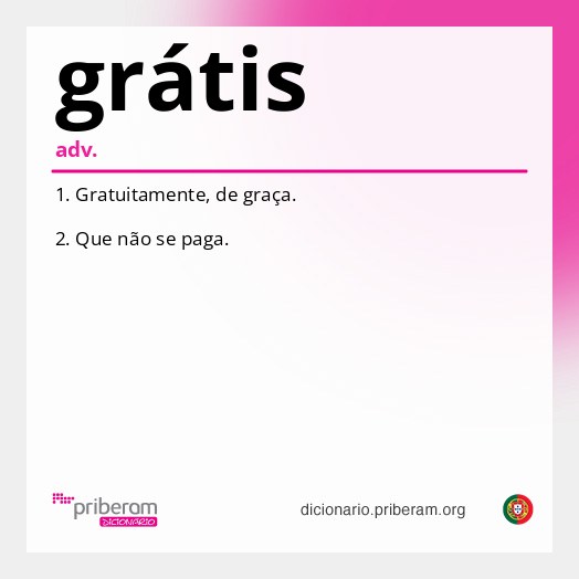 Significado de grátis