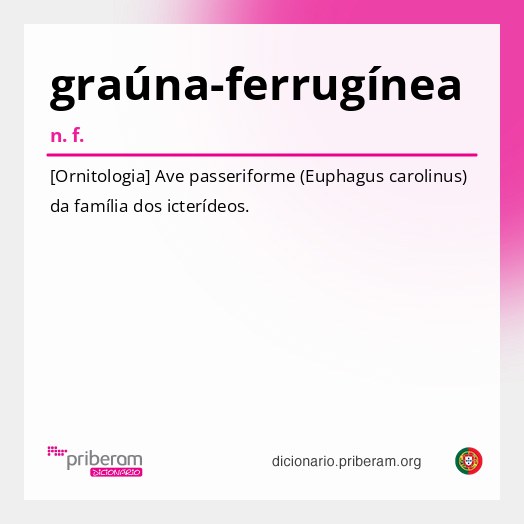 Significado de graúna-ferrugínea