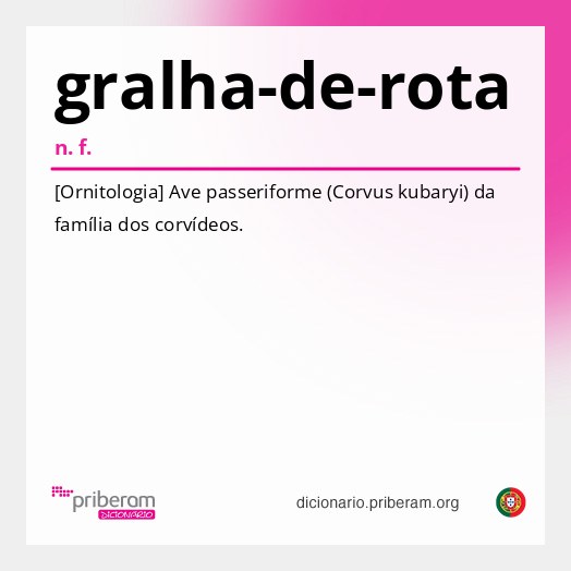Significado de gralha-de-rota