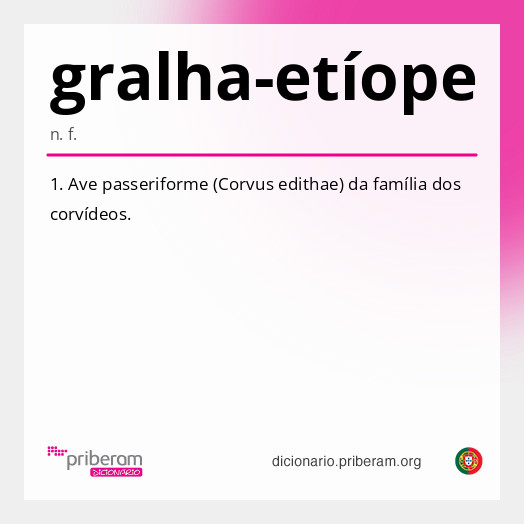 Significado de gralha-etíope