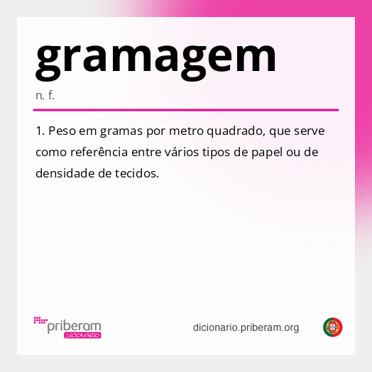 Significado de gramagem