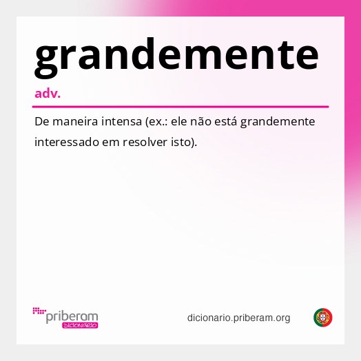 Significado de grandemente