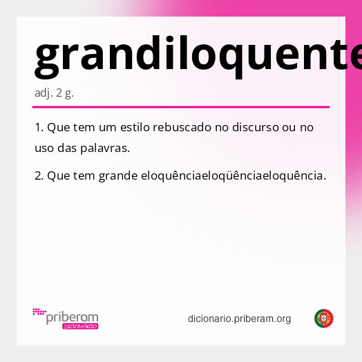 Significado de grandiloquente