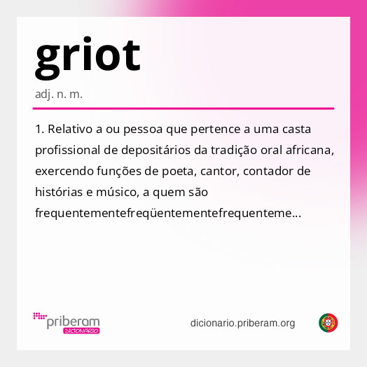 Significado de griot