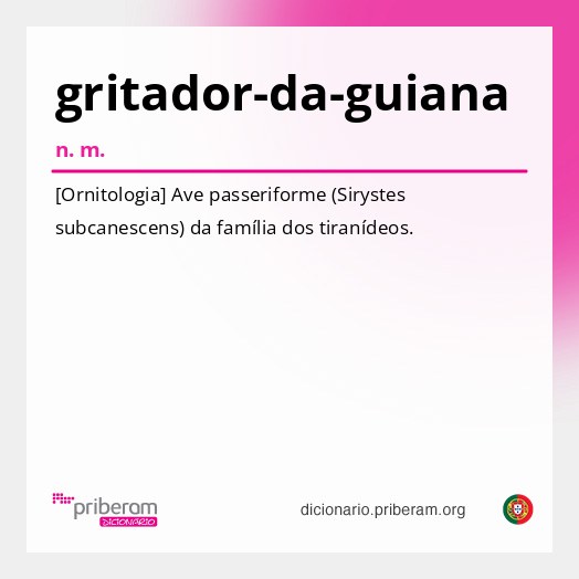 Significado de gritador-da-guiana