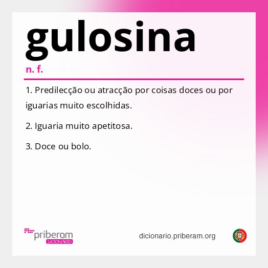 Significado de gulosina