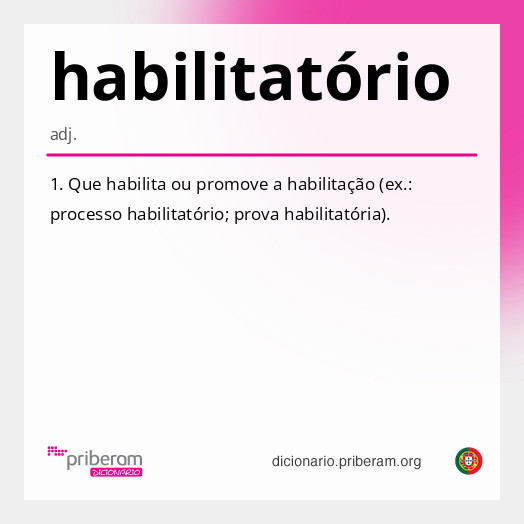Significado de habilitatório