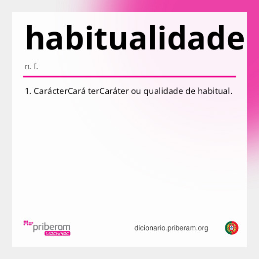 Significado de habitualidade