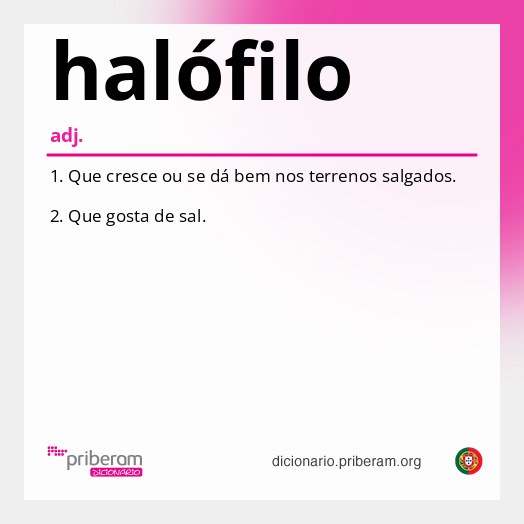 Significado de halófilo