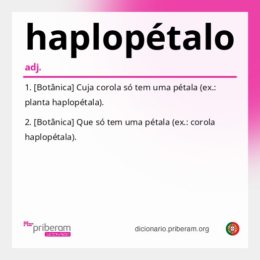 Significado de haplopétalo