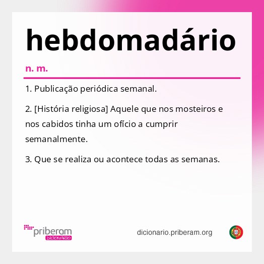 Significado de hebdomadário