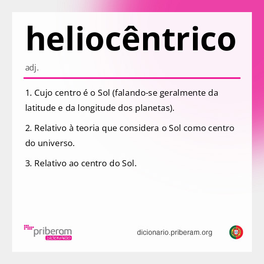 Significado de heliocêntrico