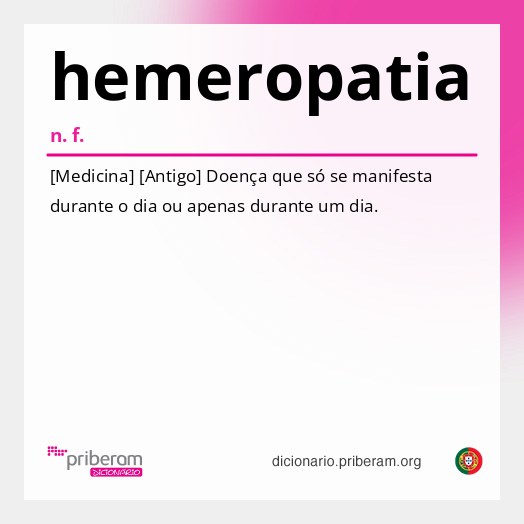 Significado de hemeropatia