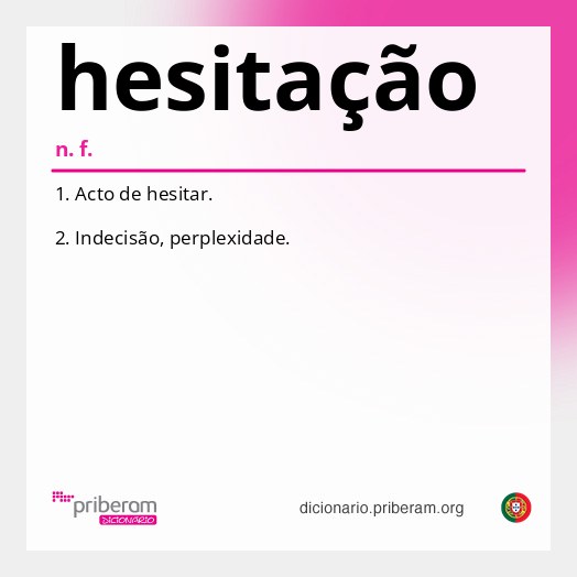 Significado de hesitação