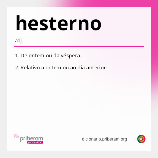 Significado de hesterno