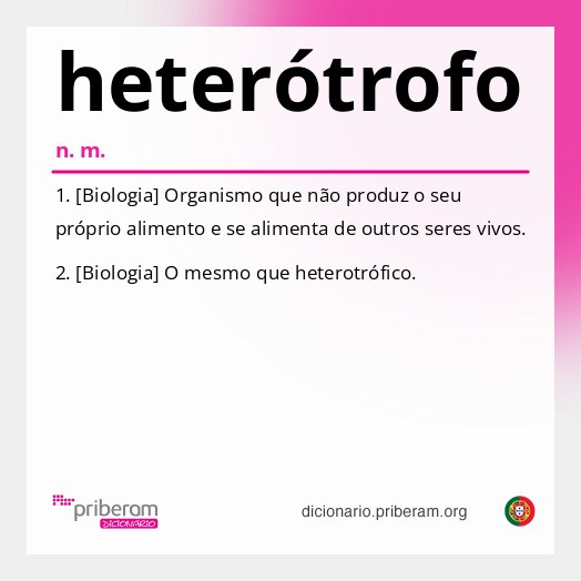 Significado de heterótrofo