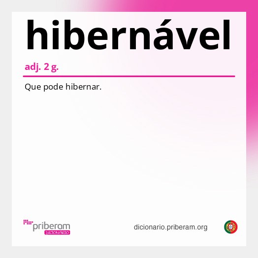 Significado de hibernável